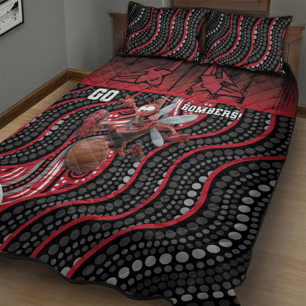 Essendon Go Bombers Quilt Bed Set Don The Sash