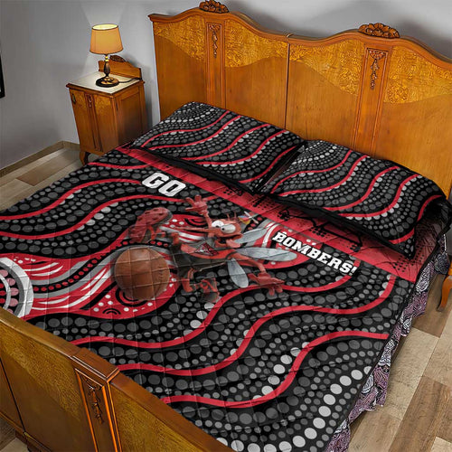 Essendon Go Bombers Quilt Bed Set Don The Sash