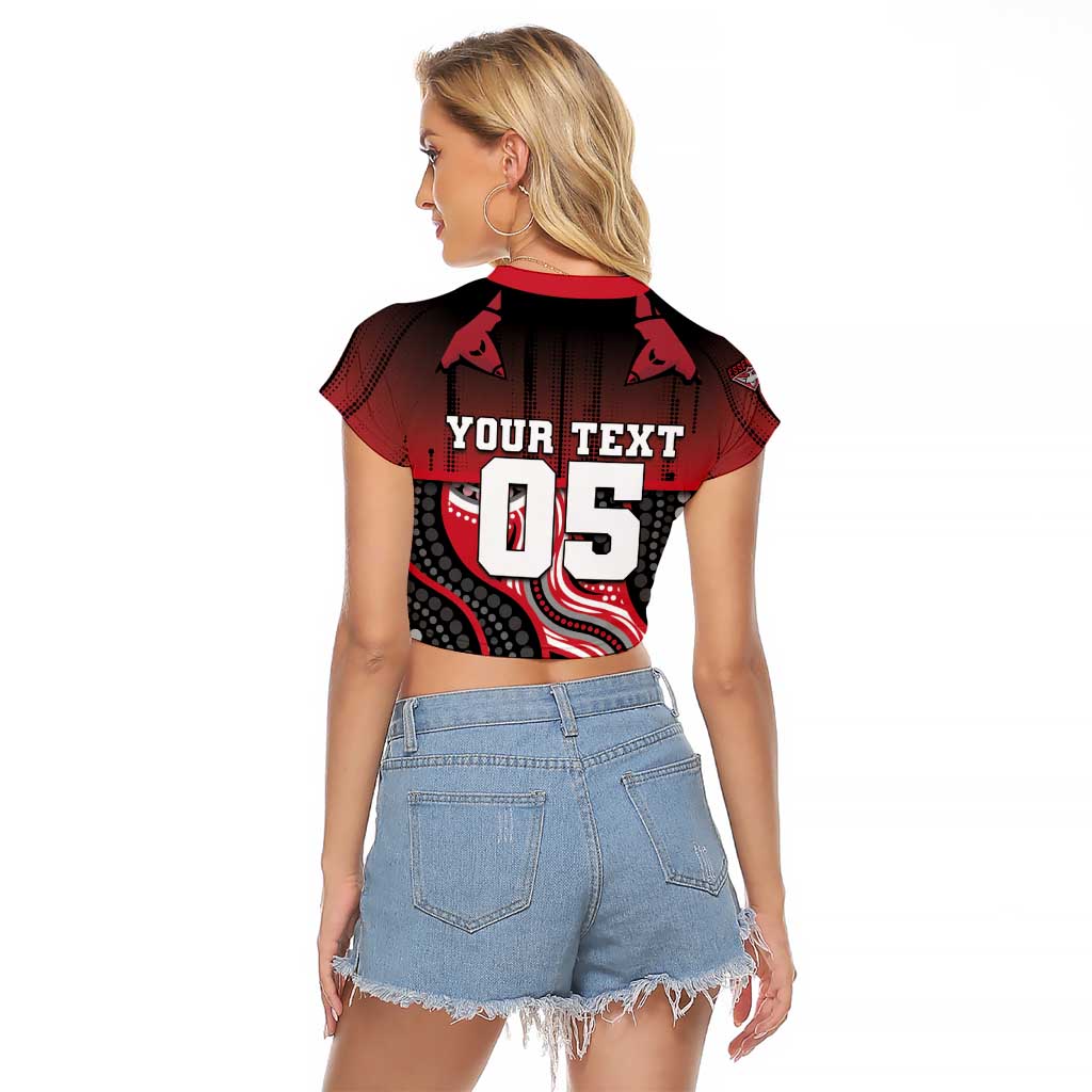 Custom Essendon Go Bombers Raglan Cropped T Shirt Don The Sash