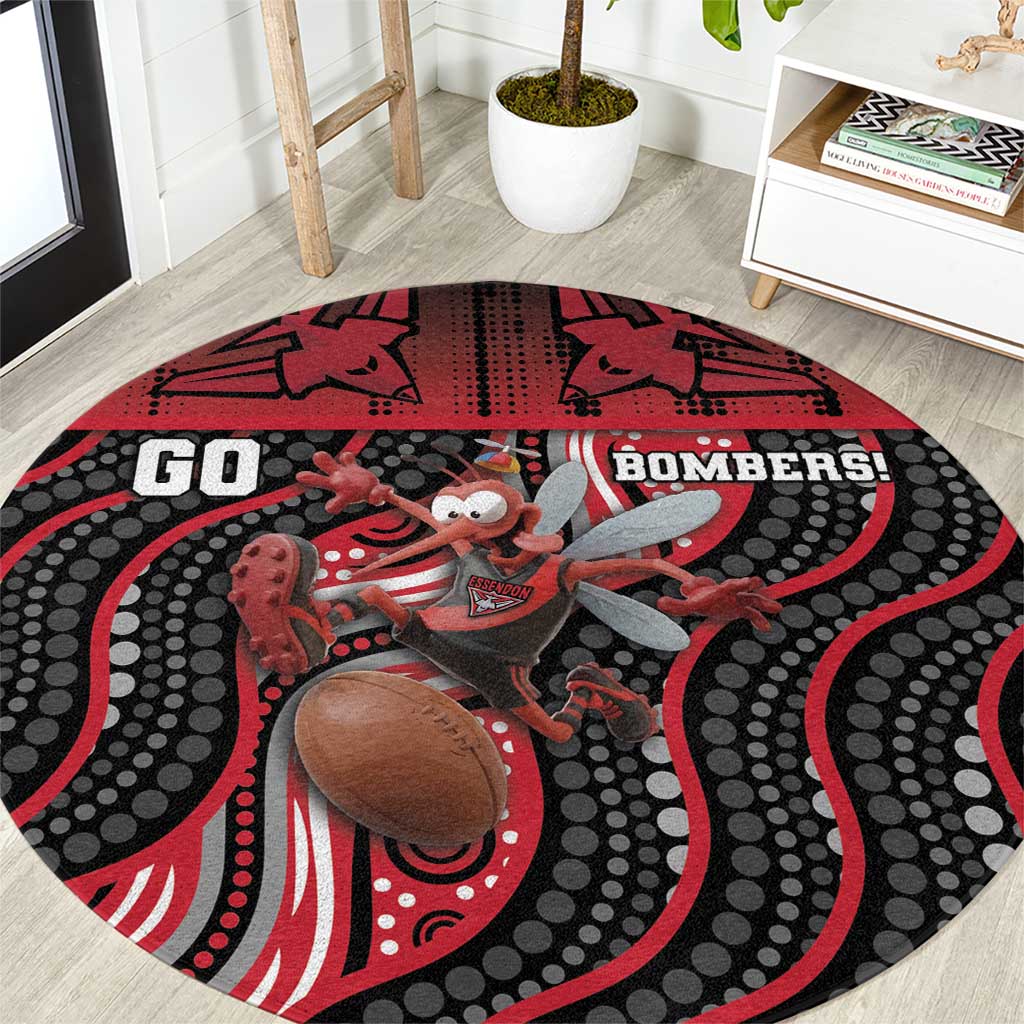 Essendon Go Bombers Round Carpet Don The Sash