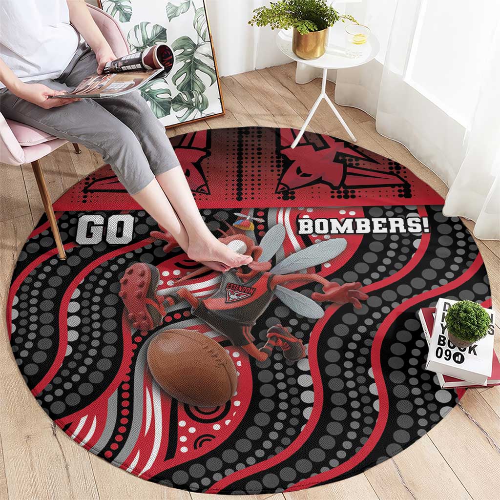 Essendon Go Bombers Round Carpet Don The Sash