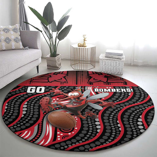 Essendon Go Bombers Round Carpet Don The Sash