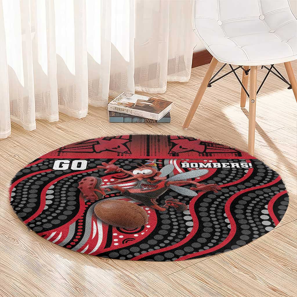 Essendon Go Bombers Round Carpet Don The Sash