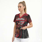Custom Essendon Go Bombers Scrub Top Don The Sash