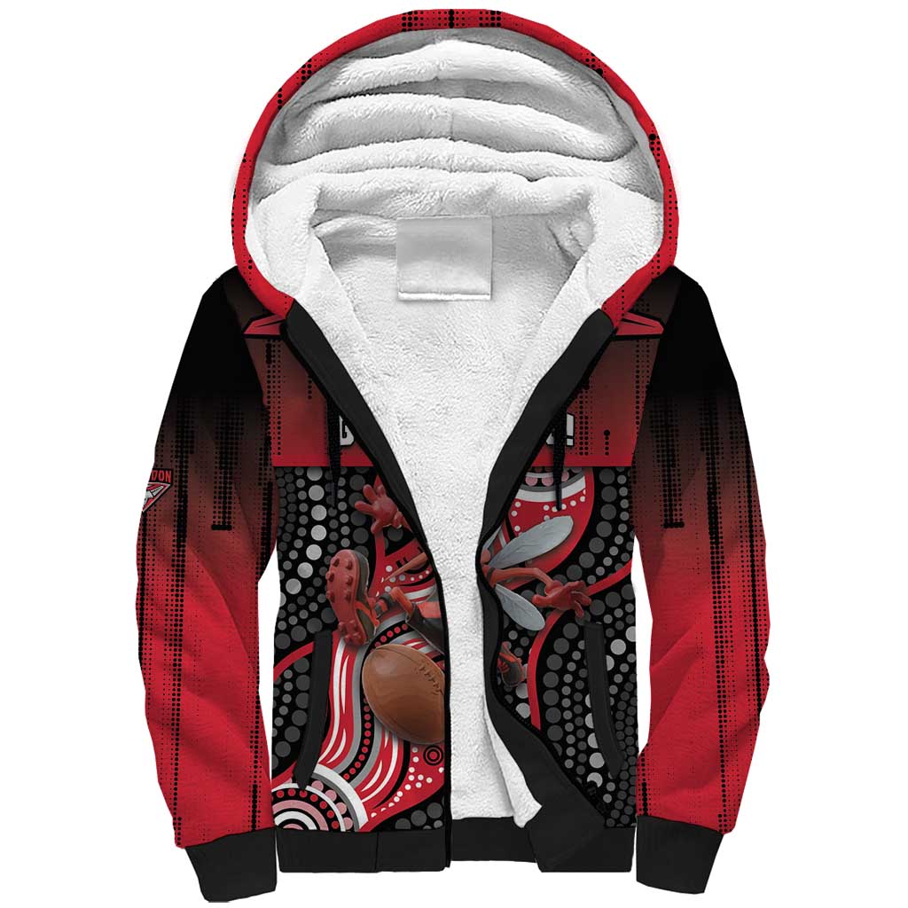 Custom Essendon Go Bombers Sherpa Hoodie Don The Sash
