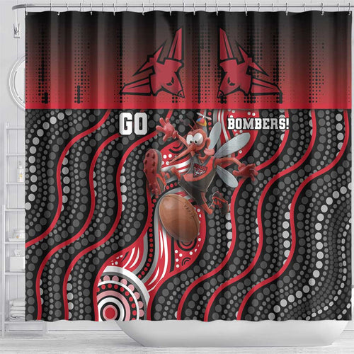 Essendon Go Bombers Shower Curtain Don The Sash