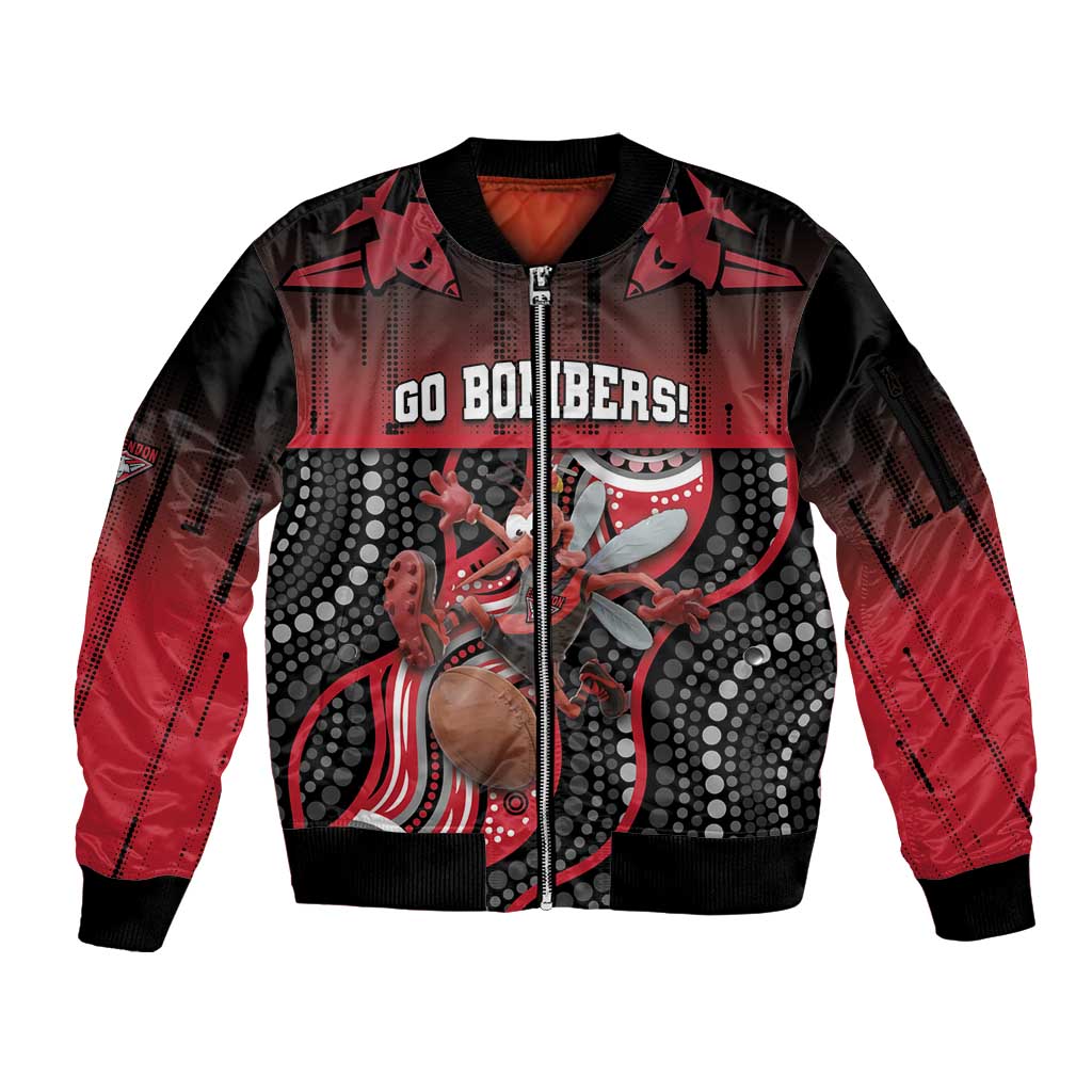Custom Essendon Go Bombers Sleeve Zip Bomber Jacket Don The Sash