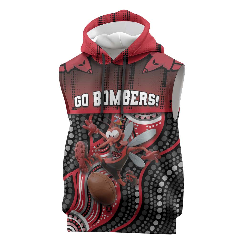 Custom Essendon Go Bombers Sleeveless Hoodie Don The Sash