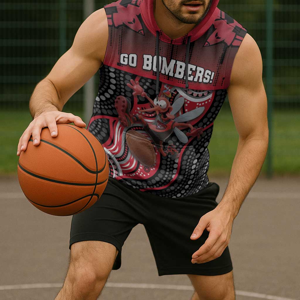 Custom Essendon Go Bombers Sleeveless Hoodie Don The Sash