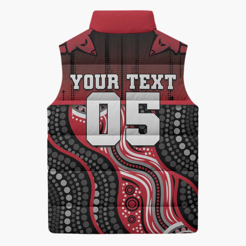 Custom Essendon Go Bombers Sleeveless Puffer Jacket Don The Sash