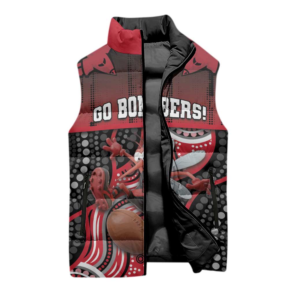 Custom Essendon Go Bombers Sleeveless Puffer Jacket Don The Sash