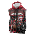 Custom Essendon Go Bombers Sleeveless Zip Hoodie Don The Sash