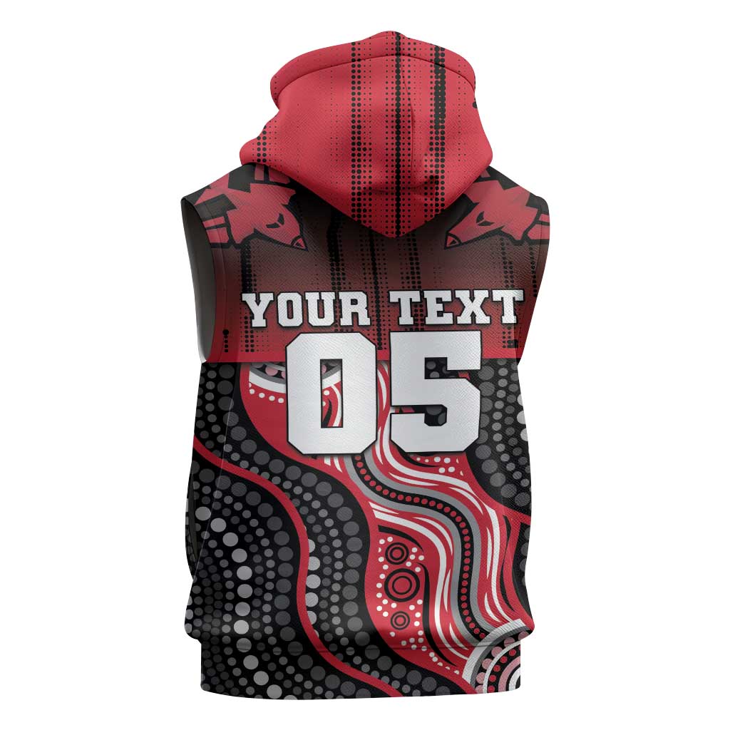 Custom Essendon Go Bombers Sleeveless Zip Hoodie Don The Sash