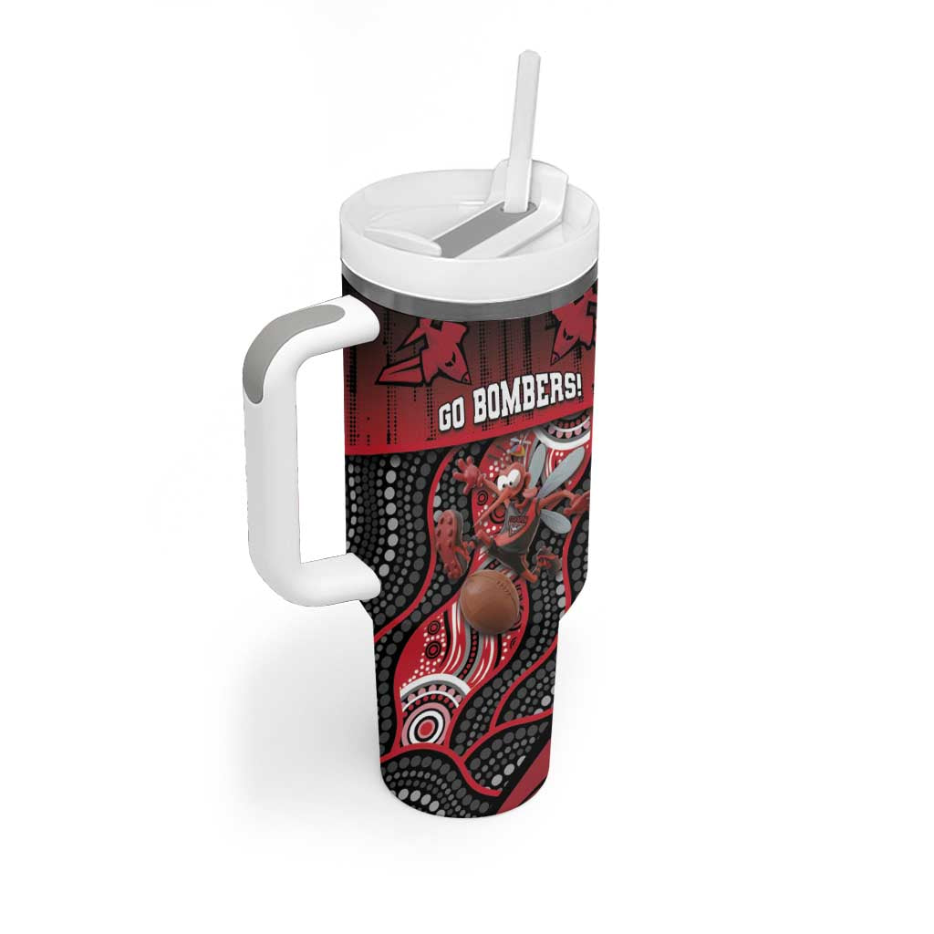 Custom Essendon Go Bombers Tumbler With Handle Don The Sash
