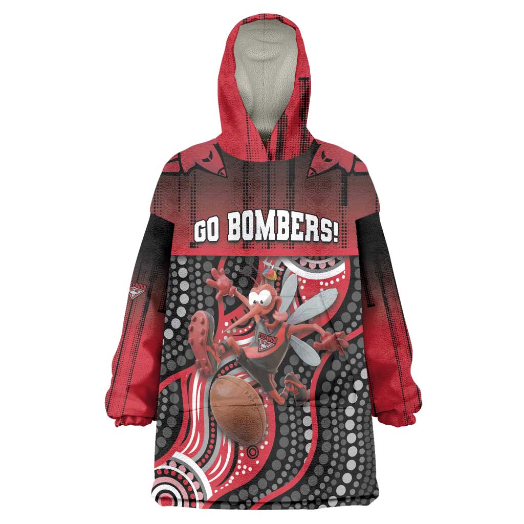 Custom Essendon Go Bombers Wearable Blanket Hoodie Don The Sash