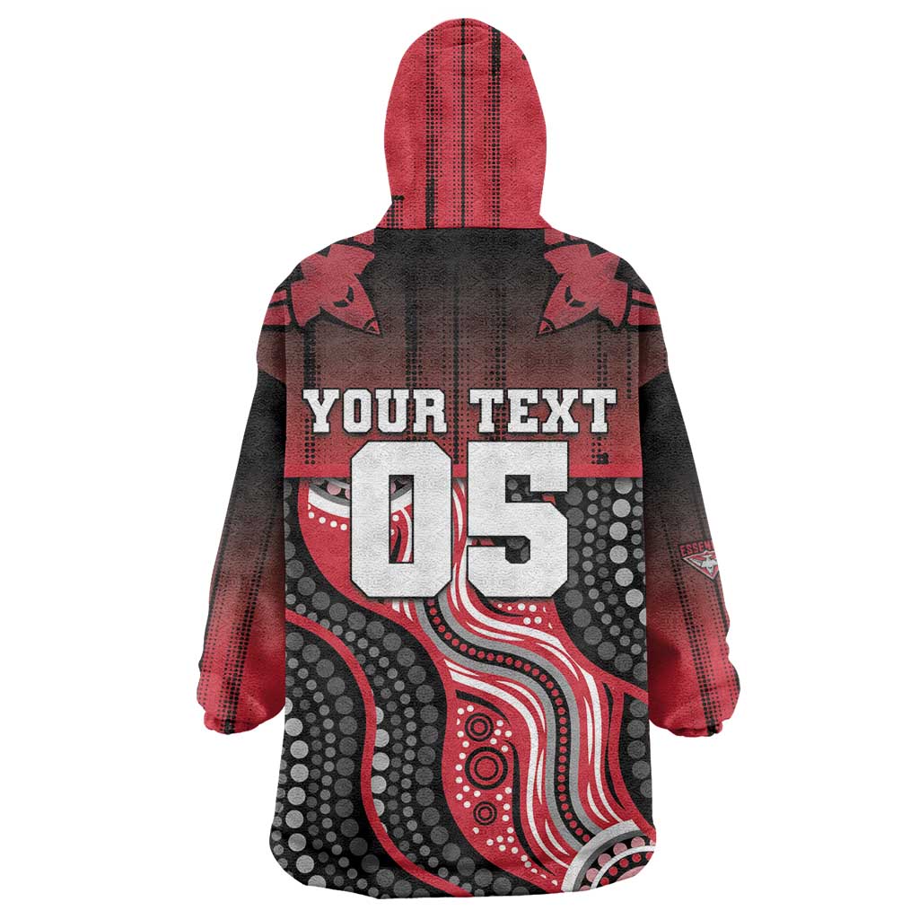 Custom Essendon Go Bombers Wearable Blanket Hoodie Don The Sash