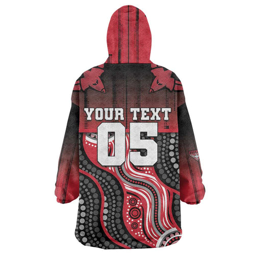 Custom Essendon Go Bombers Wearable Blanket Hoodie Don The Sash