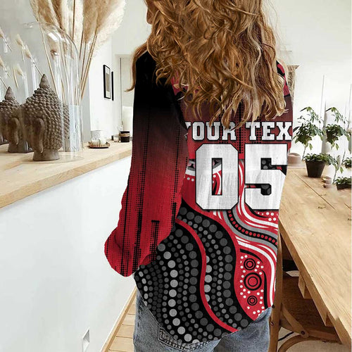 Custom Essendon Go Bombers Women Casual Shirt Don The Sash