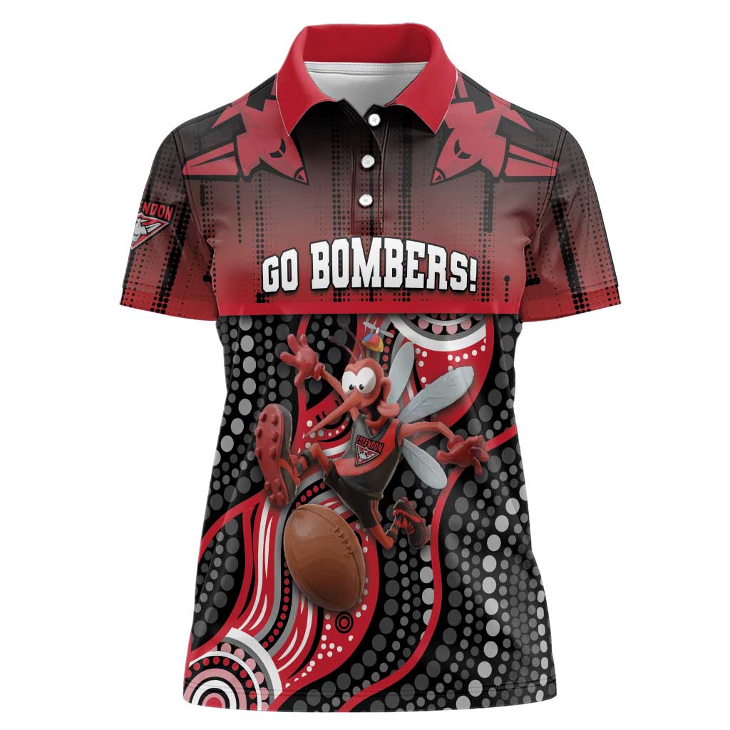 Custom Essendon Go Bombers Women Polo Shirt Don The Sash