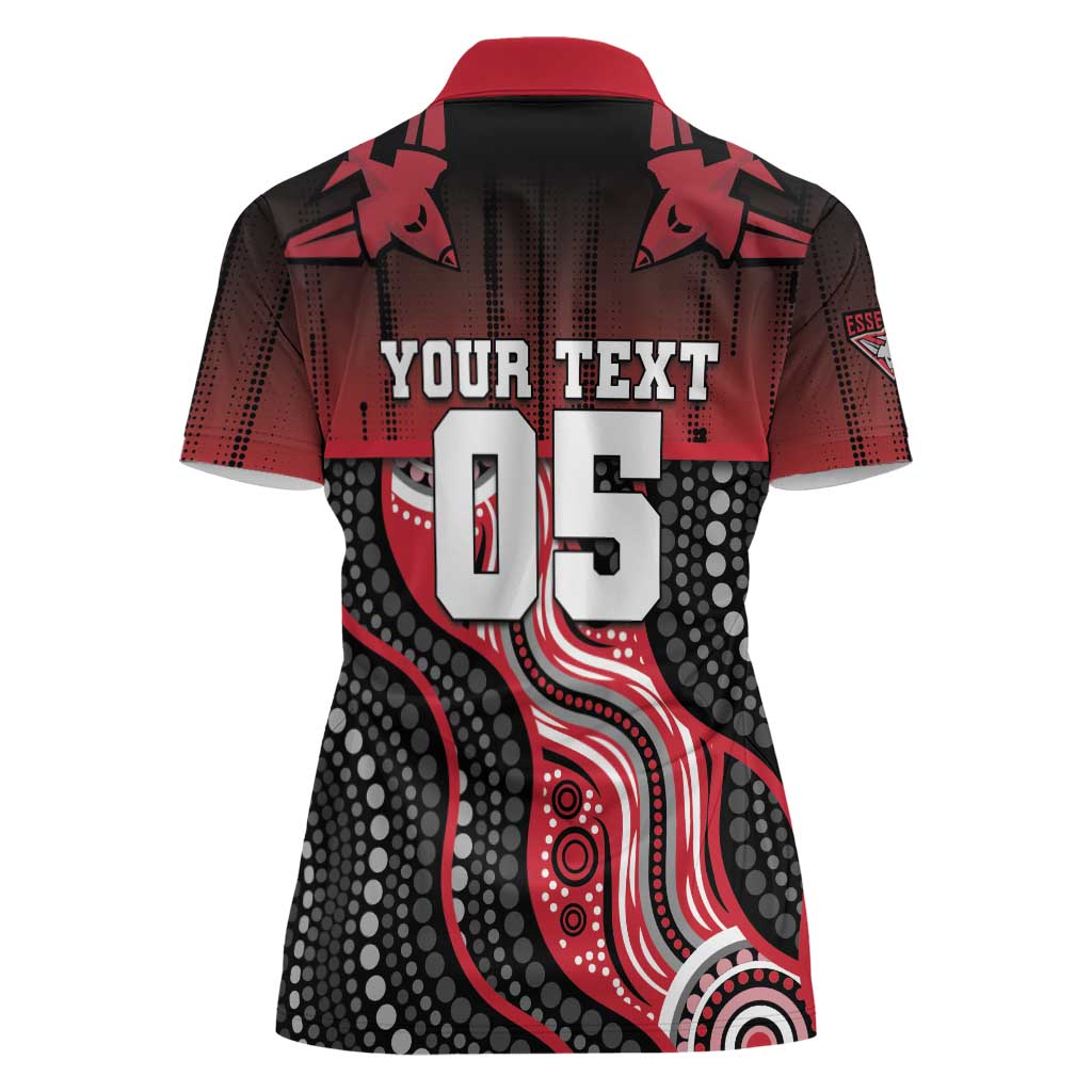 Custom Essendon Go Bombers Women Polo Shirt Don The Sash