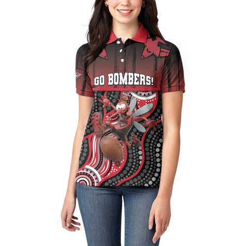 Custom Essendon Go Bombers Women Polo Shirt Don The Sash