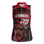 Custom Essendon Go Bombers Women Sleeveless Polo Shirt Don The Sash