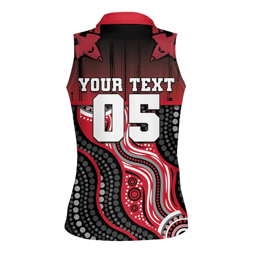 Custom Essendon Go Bombers Women Sleeveless Polo Shirt Don The Sash