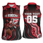 Custom Essendon Go Bombers Women Sleeveless Polo Shirt Don The Sash