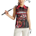 Custom Essendon Go Bombers Women Sleeveless Polo Shirt Don The Sash