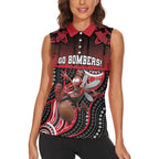 Custom Essendon Go Bombers Women Sleeveless Polo Shirt Don The Sash
