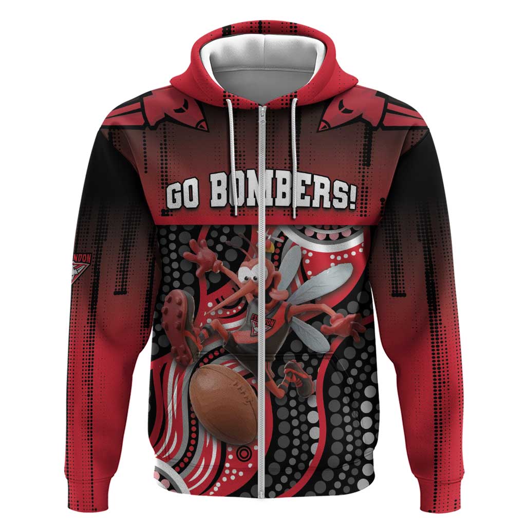 Custom Essendon Go Bombers Zip Hoodie Don The Sash