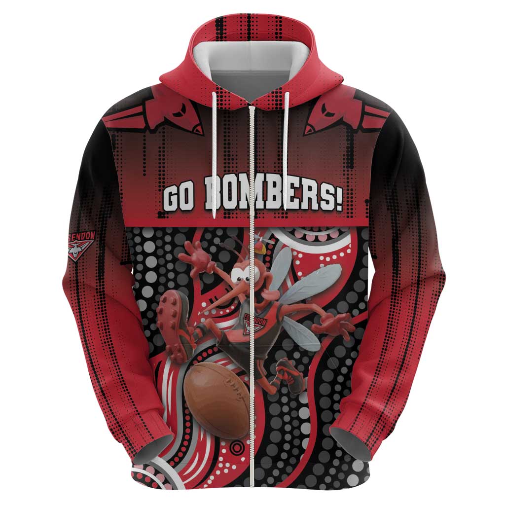 Custom Essendon Go Bombers Zip Hoodie Don The Sash