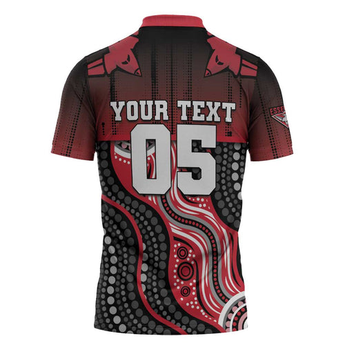 Custom Essendon Go Bombers Zipper Polo Shirt Don The Sash