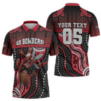 Custom Essendon Go Bombers Zipper Polo Shirt Don The Sash