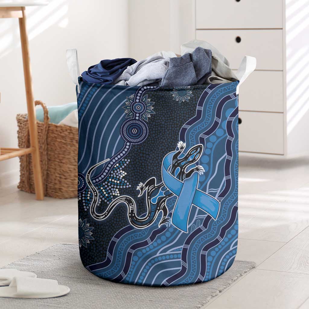 Autism Awareness Laundry Basket Hope Ribbon And Aboriginal Patterns