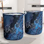 Autism Awareness Laundry Basket Hope Ribbon And Aboriginal Patterns