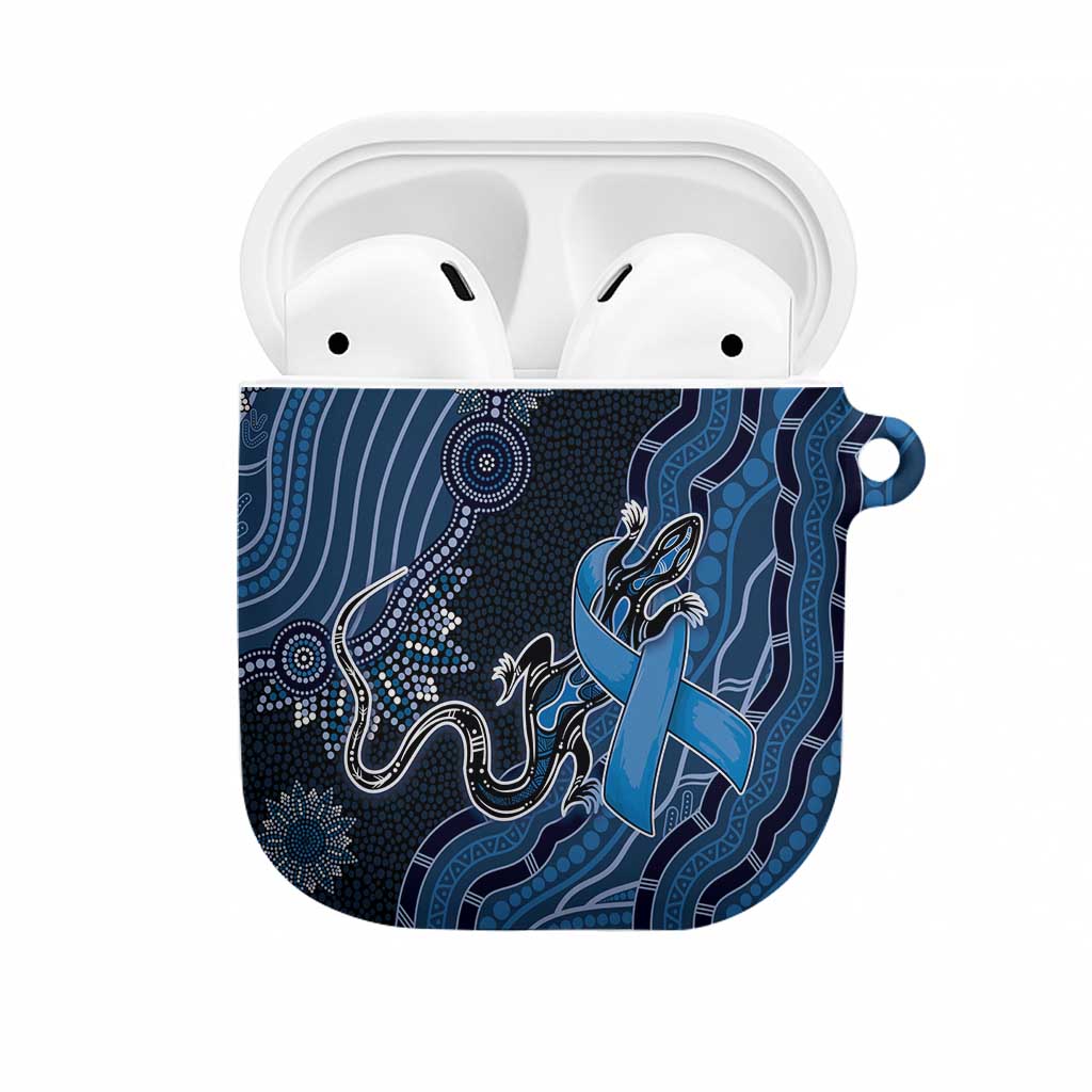 Autism Awareness AirPods Case Hope Ribbon And Aboriginal Patterns