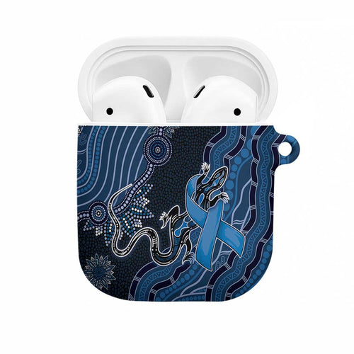 Autism Awareness AirPods Case Hope Ribbon And Aboriginal Patterns