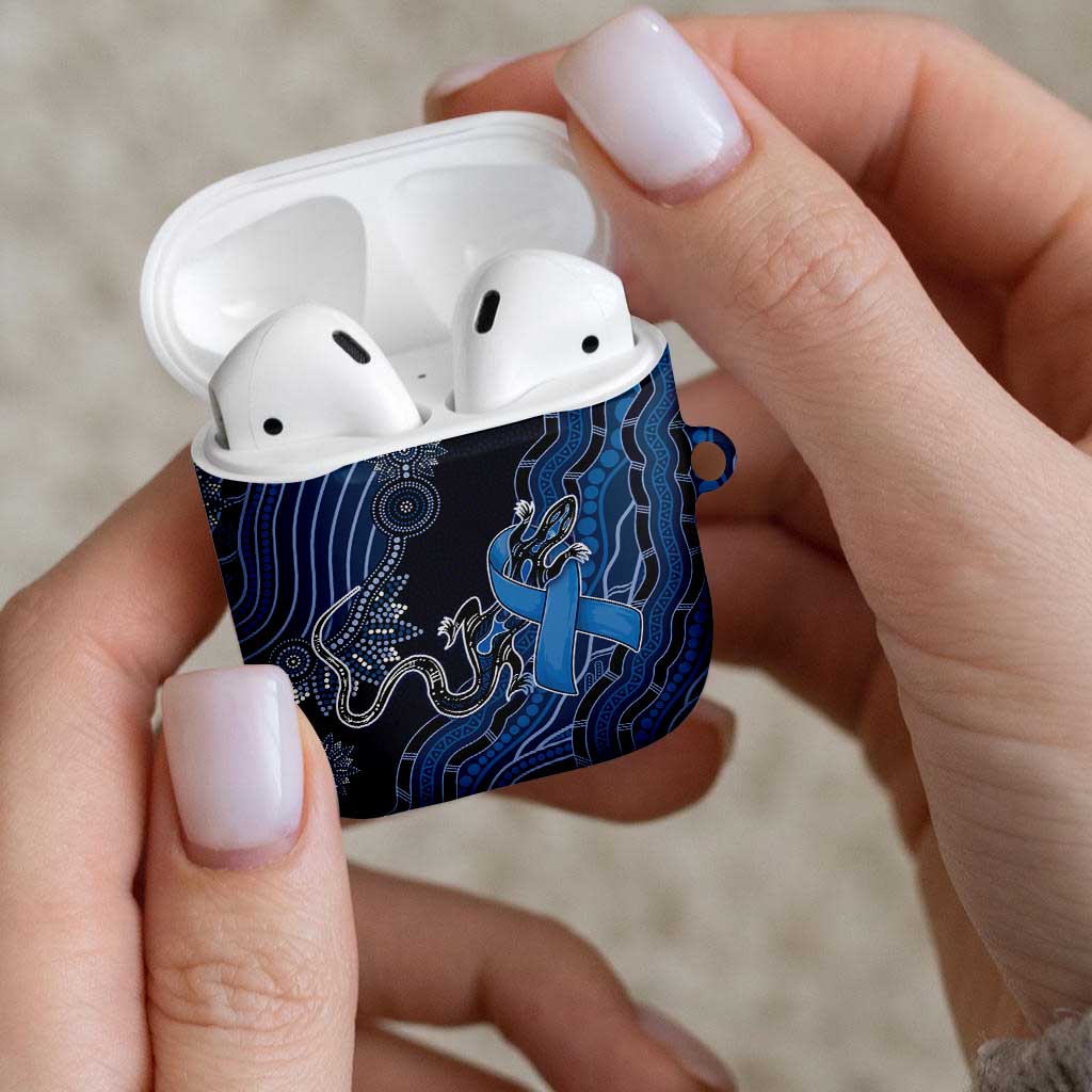 Autism Awareness AirPods Case Hope Ribbon And Aboriginal Patterns