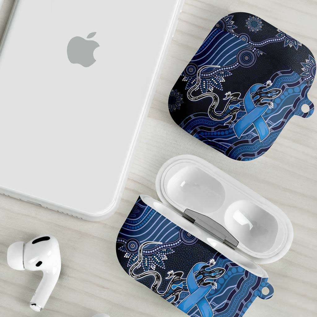 Autism Awareness AirPods Case Hope Ribbon And Aboriginal Patterns