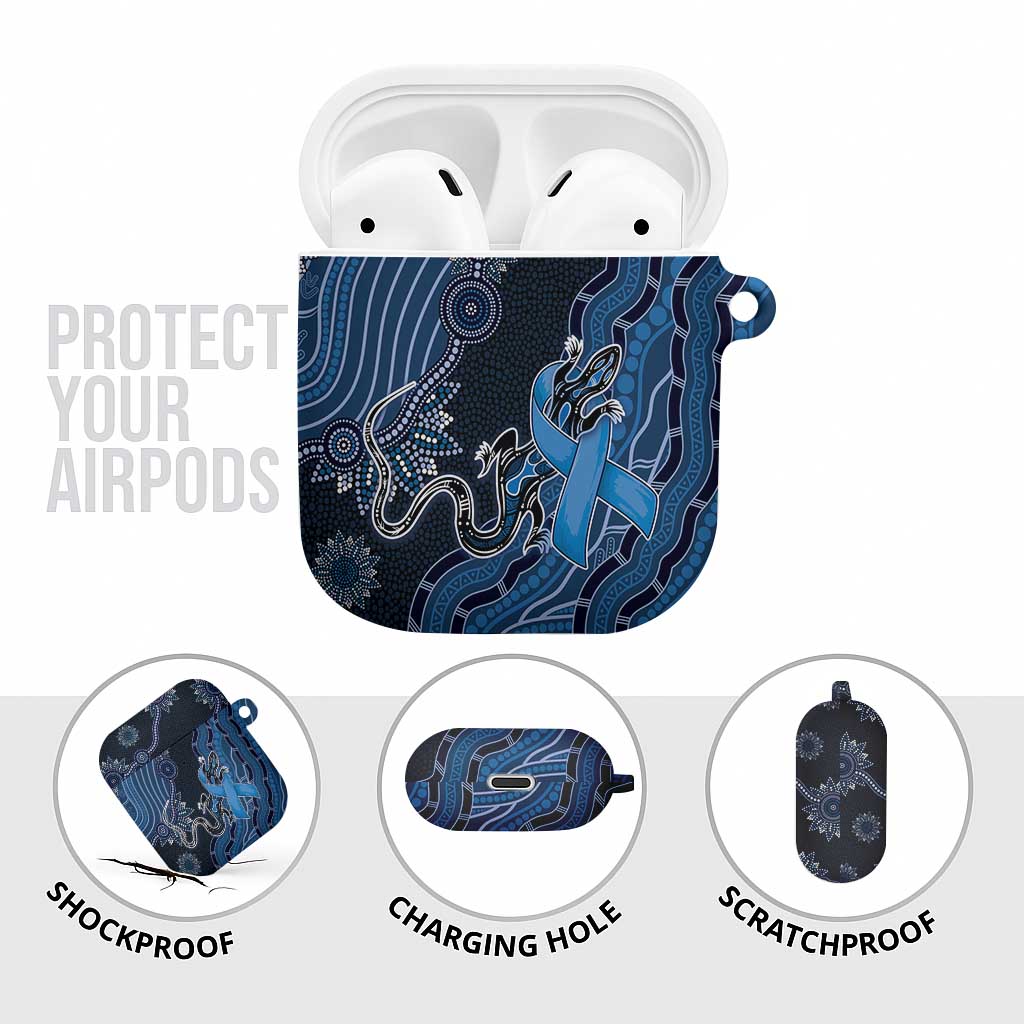 Autism Awareness AirPods Case Hope Ribbon And Aboriginal Patterns