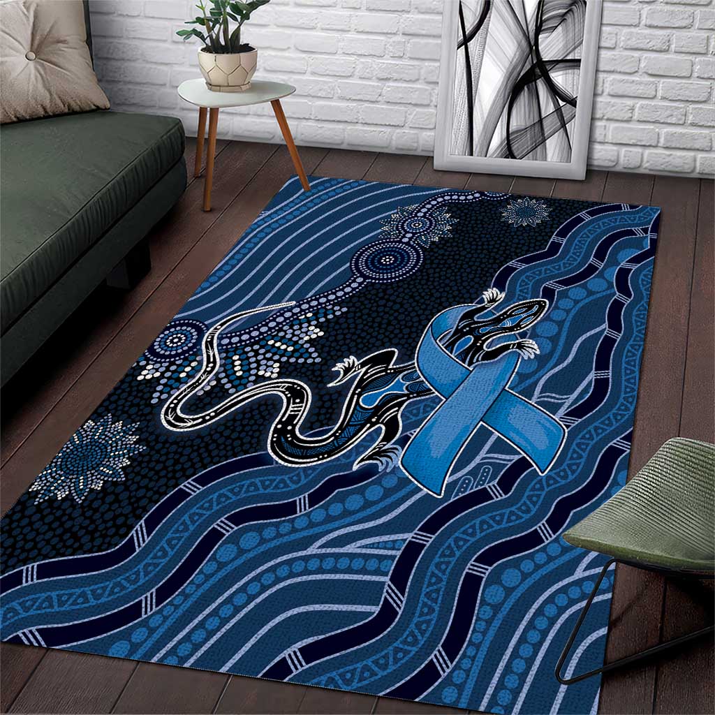 Autism Awareness Area Rug Hope Ribbon And Aboriginal Patterns