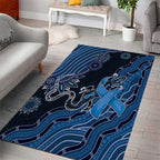 Autism Awareness Area Rug Hope Ribbon And Aboriginal Patterns