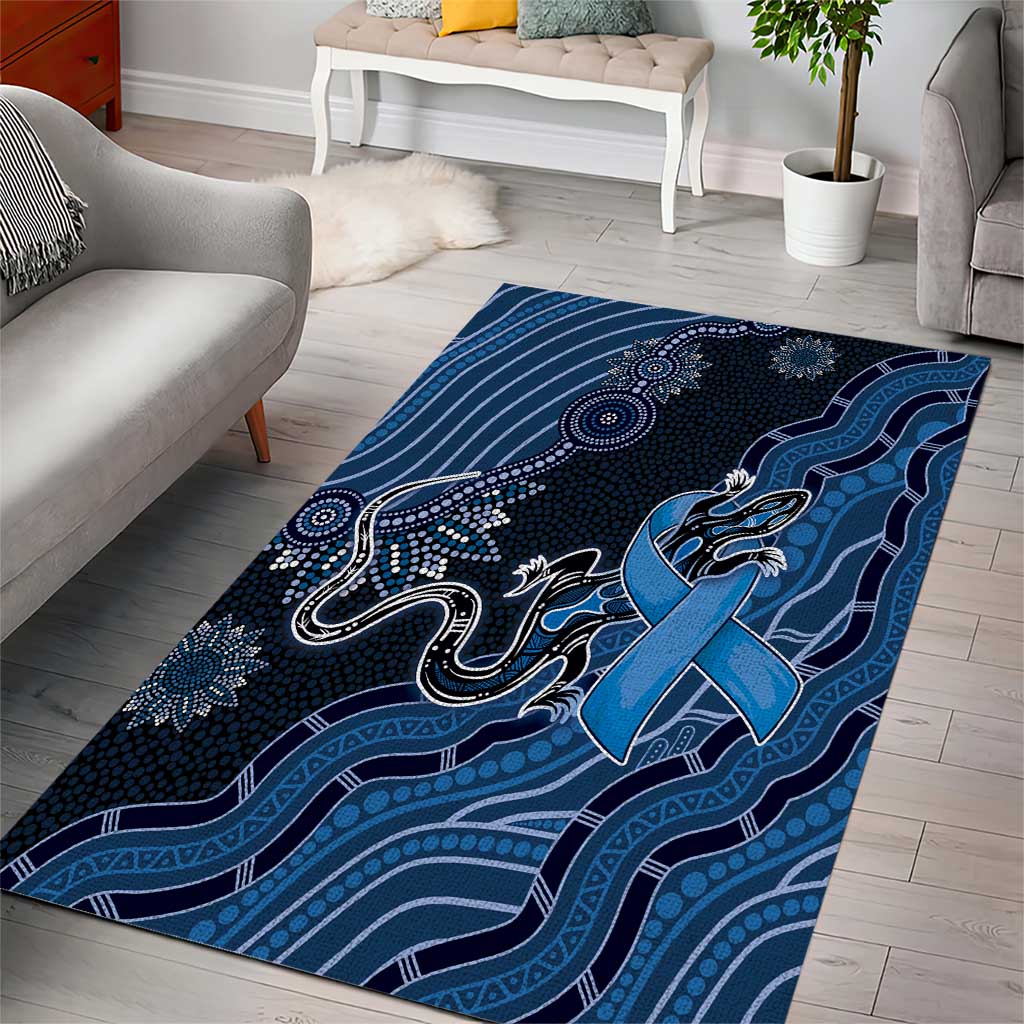 Autism Awareness Area Rug Hope Ribbon And Aboriginal Patterns