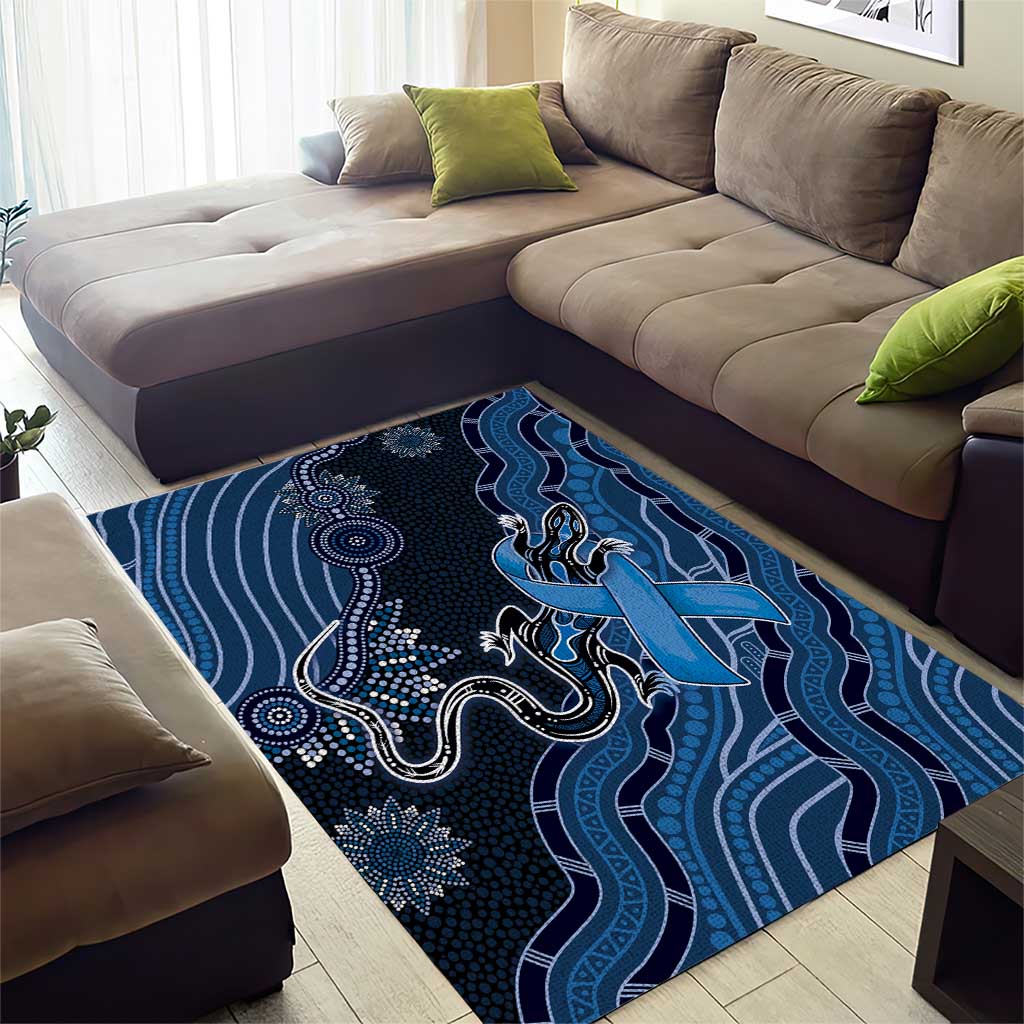 Autism Awareness Area Rug Hope Ribbon And Aboriginal Patterns