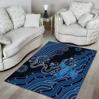 Autism Awareness Area Rug Hope Ribbon And Aboriginal Patterns