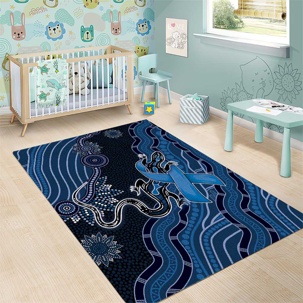 Autism Awareness Area Rug Hope Ribbon And Aboriginal Patterns