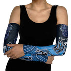 Personalised Autism Awareness Arm Sleeves Hope Ribbon And Aboriginal Patterns