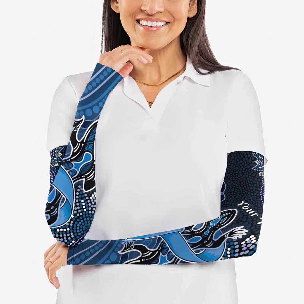 Personalised Autism Awareness Arm Sleeves Hope Ribbon And Aboriginal Patterns