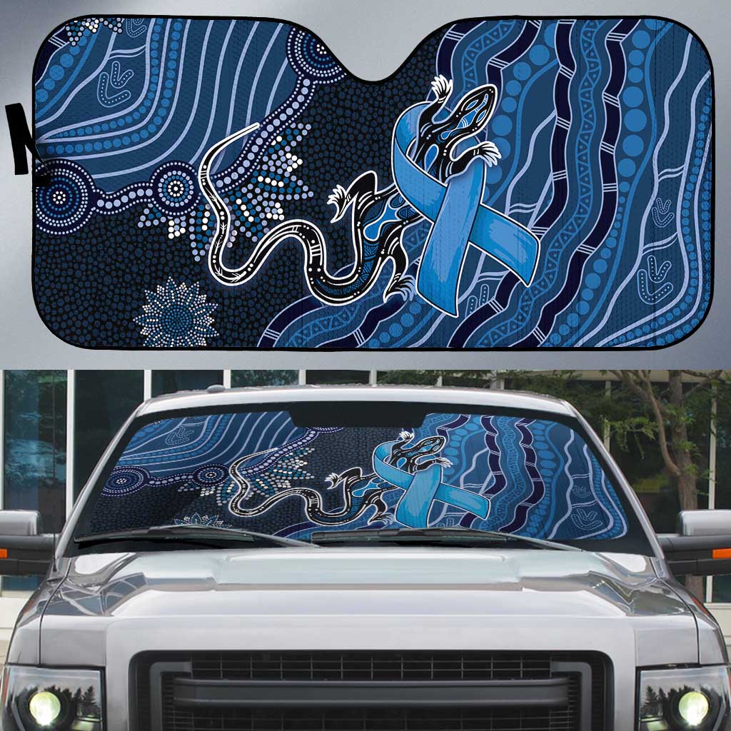 Autism Awareness Auto Sun Shade Hope Ribbon And Aboriginal Patterns